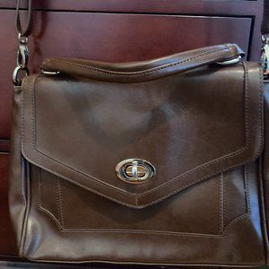 Faux Leather Small Brief Case Bag